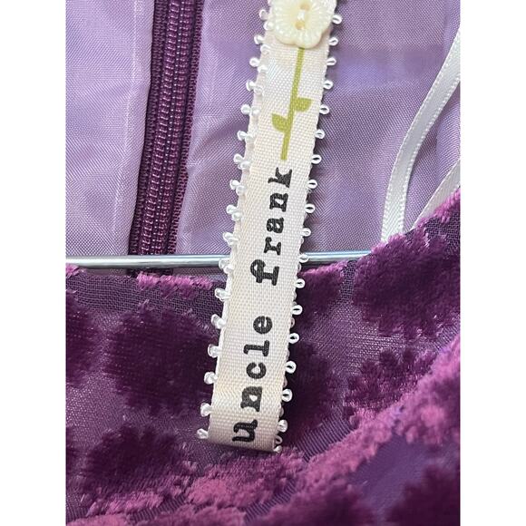 NWT Uncle Frank Women's Small Purple Burnout Short Sleeve 70s Baby Doll Dress - Picture 3 of 11